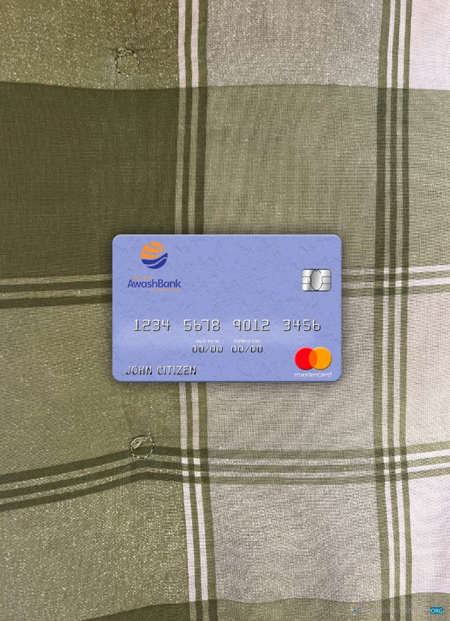 Download Ethiopia Awash International Bank mastercard photolook front Photoshop template